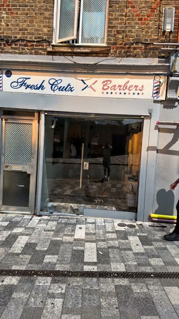 A client arriving at Fresh Cutz Barbers in Wealdstone, Harrow